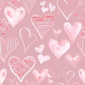 Rosy Pink Hearts // Cavern Pink