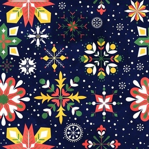 Floral Snowflakes White Bell