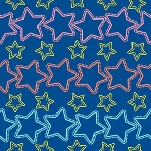 Colorful stars with dots