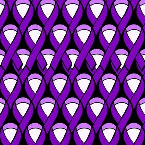 Pancreatic Purple Cancer Ribbons Stacked Lattice with Black