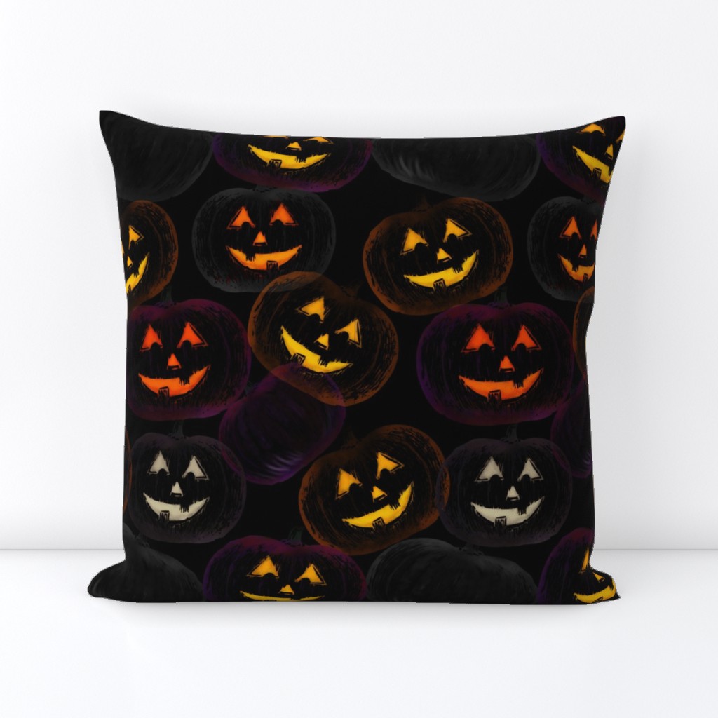 Jack-O-Lantern purple and orange Halloween pumpkin