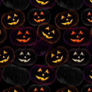 Jack-O-Lantern purple and orange Halloween pumpkin