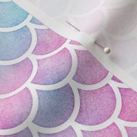 Magical Mermaid Scales Pattern on Watercolor