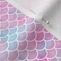 Small Magical Mermaid Scales Pattern on Watercolor