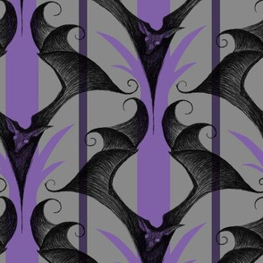 Stripes and Bats - purple 2