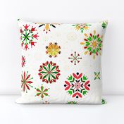 Floral Snowflakes Christmas Colours