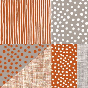 Spots and stripes quilt grey red by Mount Vic and Me