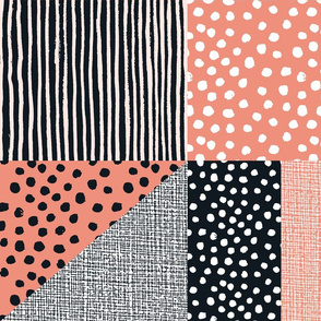 Spots and stripes quilt pink black by Mount Vic and Me