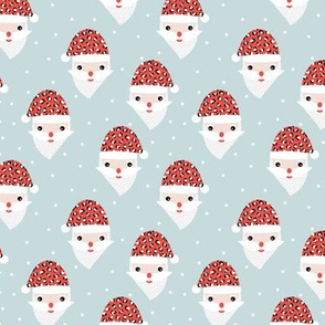 Santa claus and leopard friend animals skin  Christmas panther trend icy blue red hat SMALL