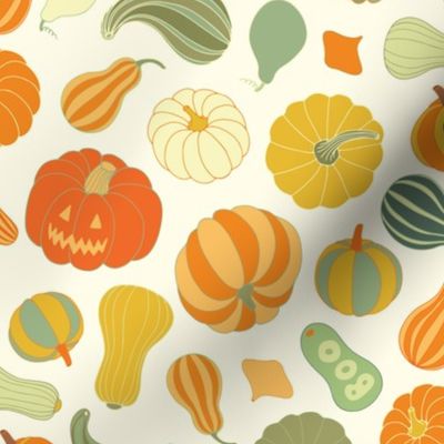 Halloween Pumpkins and Squash in orange by Pippa Shaw