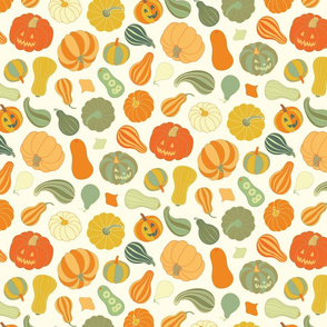 Halloween Pumpkins and Squash in orange by Pippa Shaw