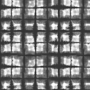 Shibori black and white gray squares