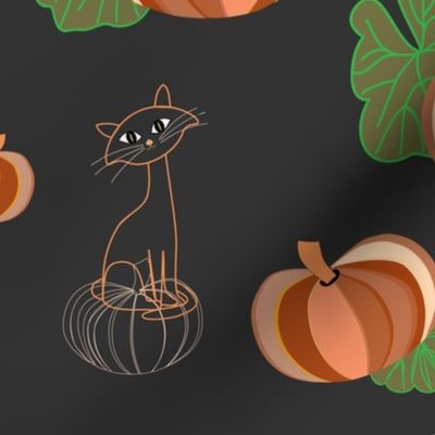 Halloween Curious Cats on pumpkins