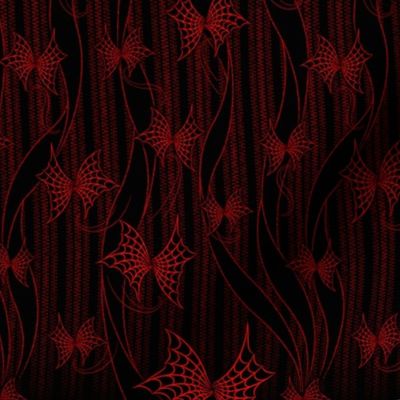★ SPIDER WEB THREADS ★ Black and Red - Small Scale / Collection : Halloween Moths - Creepy Prints