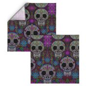 Day of the Dead embroidered Halloween floral