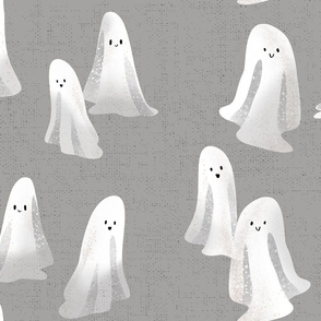 Sweet Ghosts on Grey Linen