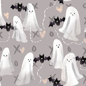 Sweet Ghosts and Bats - on Gray xoxo