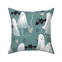 Sweet Ghosts and Bats - on Teal xoxo