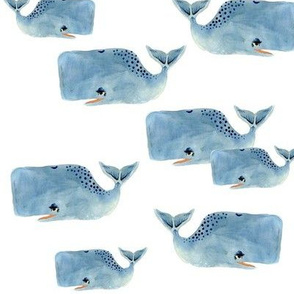 Whale Pod in Blue - Medium Size