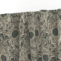 Lace Skulls {Grey} -large