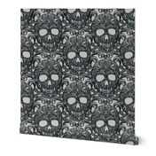 Lace Skulls {Black} -large