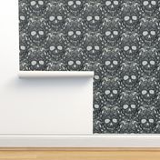 Lace Skulls {Black} -large