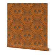 Lace Skulls {Orange} -large