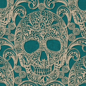 Lace Skulls {Teal} - large