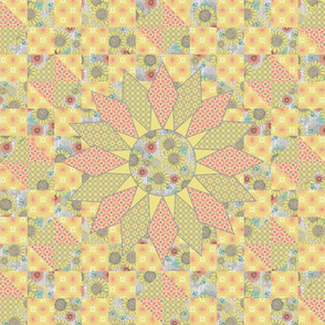 Sunflower Cheater Quilt, fat quarter