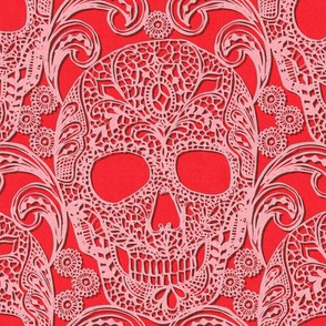 Lace Skulls {Pink} -large