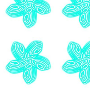 Hakarua Funky Flower Teal Star Flower with Soft egdes