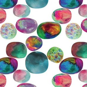 Opals on White - medium scale