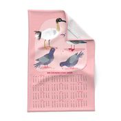 BIN CHICKENS DOWN UNDER 2020 calendar tea towel by Mount Vic and Me