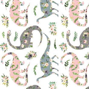 floral patchwork dinosaur - rotated