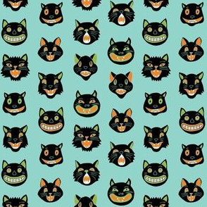 SMALL - halloween cat mask // cats, cat, spooky, scary, halloween fabric, black cat fabric - colors