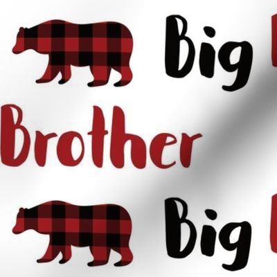 big brother buffalo plaid bear - 2 inches tall