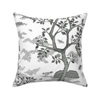 Griege and White Citrus Grove Toile