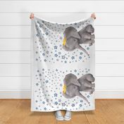 56"x36" Baby Boy Elephant with Surrounding Stars