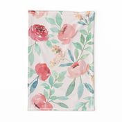 Medium Watercolor Floral on Pink