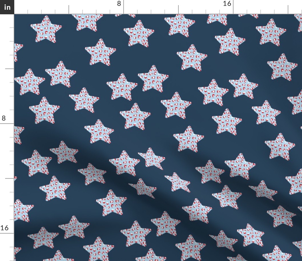 Leopard print stars american flag national holiday theme navy blue red white