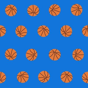 basketball sports fabric, college basketball, sports, basketballs, simple, classic style -  bright blue