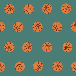 basketball sports fabric, college basketball, sports, basketballs, simple, classic style - green