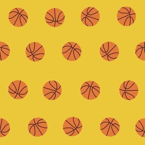basketball sports fabric, college basketball, sports, basketballs, simple, classic style - yellow