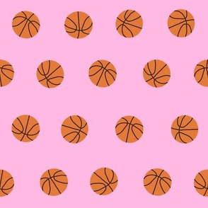 basketball sports fabric, college basketball, sports, basketballs, simple, classic style - pink