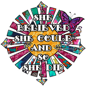 She believed she could and so she did retro fabric collage 