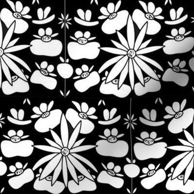 Blomsterform /black-white