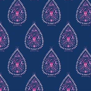 Paisley is Dead Magenta on Navy