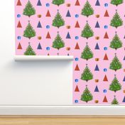 Christmas Tree, Traditional.  Candy Pink 