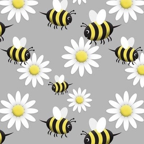 Happy Bee and Daisy Pattern