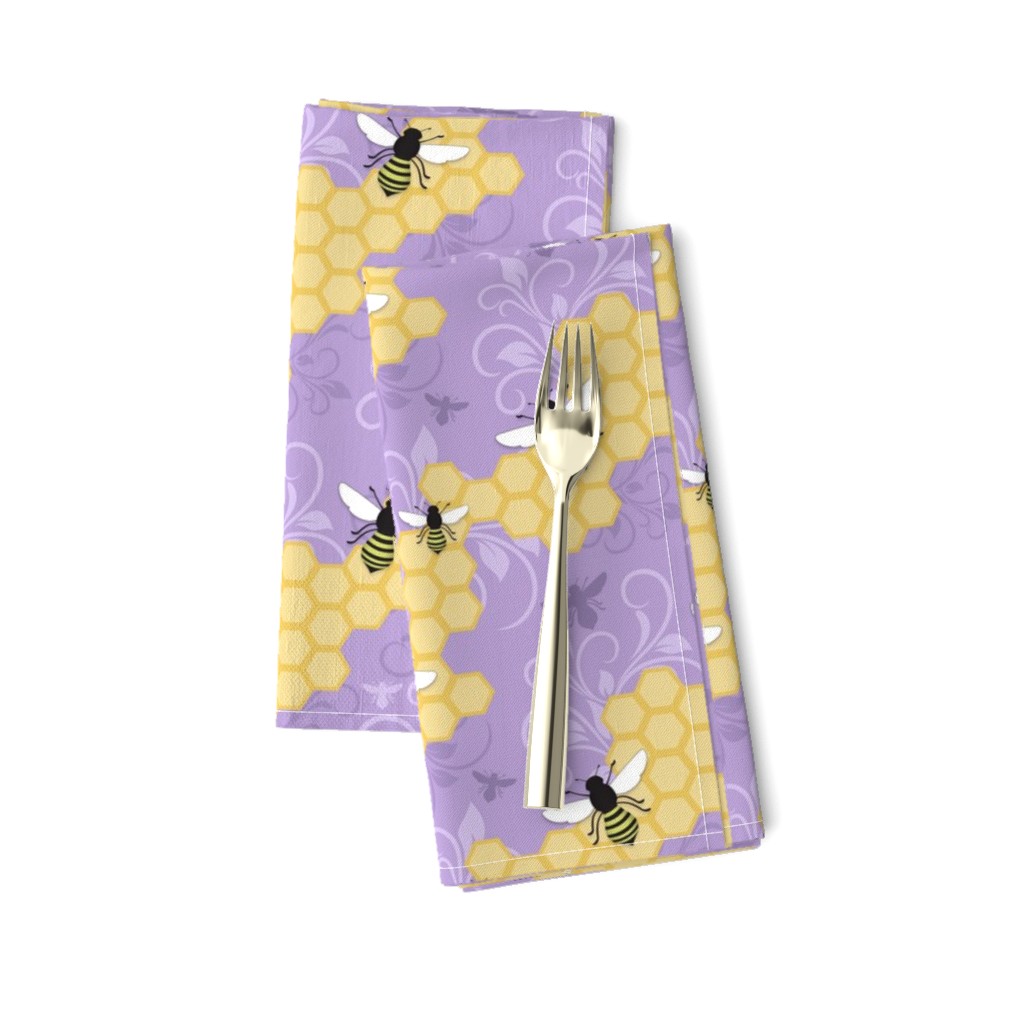 Purple Honeycomb Bee Pattern - Small Scale